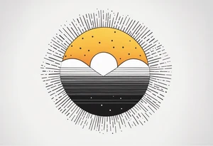 representation of the sun made of black dots tattoo idea