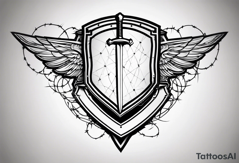 Valhalla
sword shield barbed  wire tattoo idea