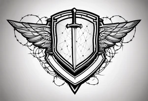Valhalla
sword shield barbed  wire tattoo idea