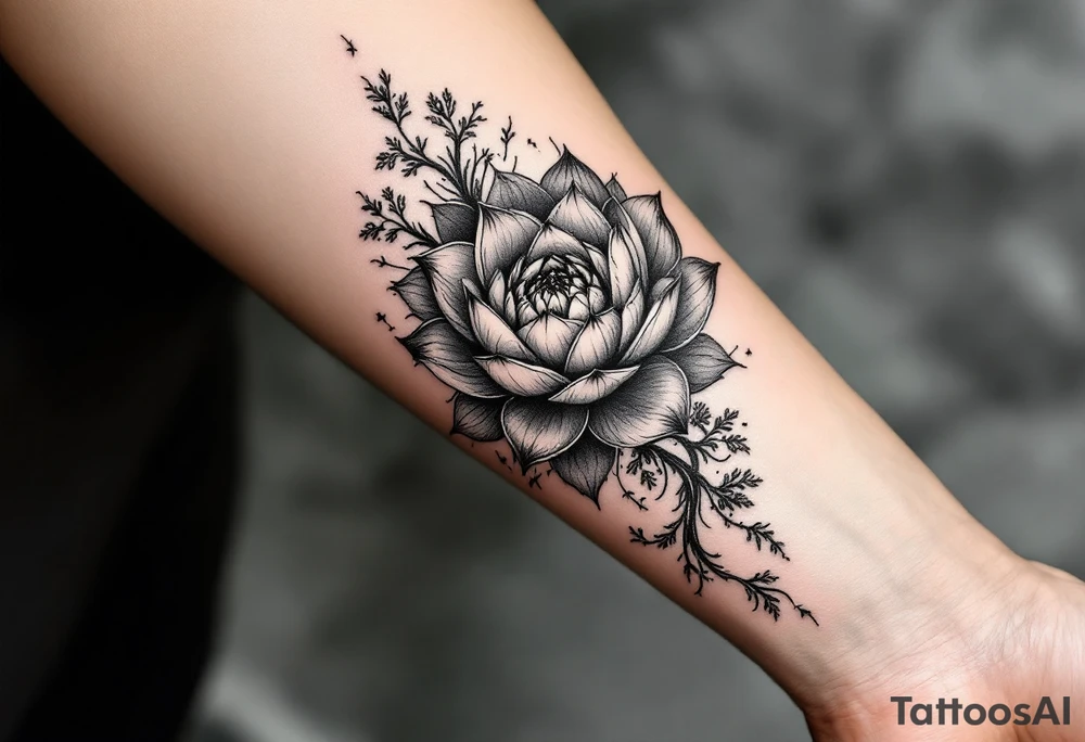 Lioness lotus tattoo idea