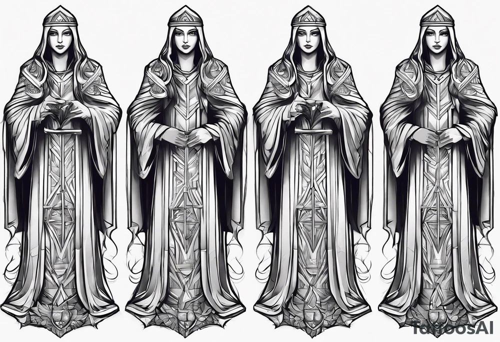 Justicia Standing with covered easy tattoo idea