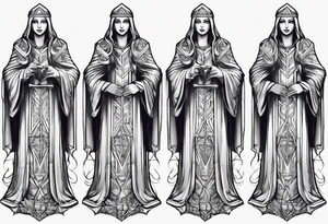 Justicia Standing with covered easy tattoo idea