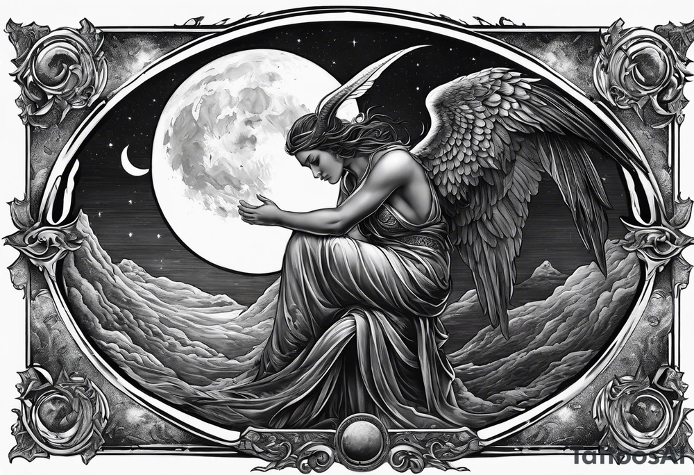 Lucifer hug the moon tattoo idea