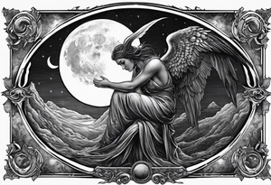 Lucifer hug the moon tattoo idea