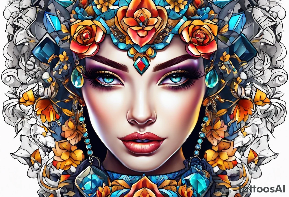 gemstone design tattoo idea