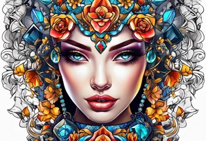 gemstone design tattoo idea