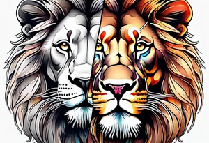 Lion and lioness with august 17 & 18 tattoo idea