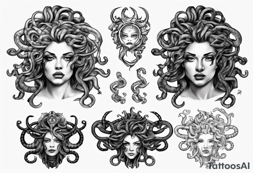 Medusa upper shoulder tattoo idea
