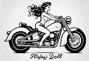 pinup doll riding a motorcycle tattoo idea
