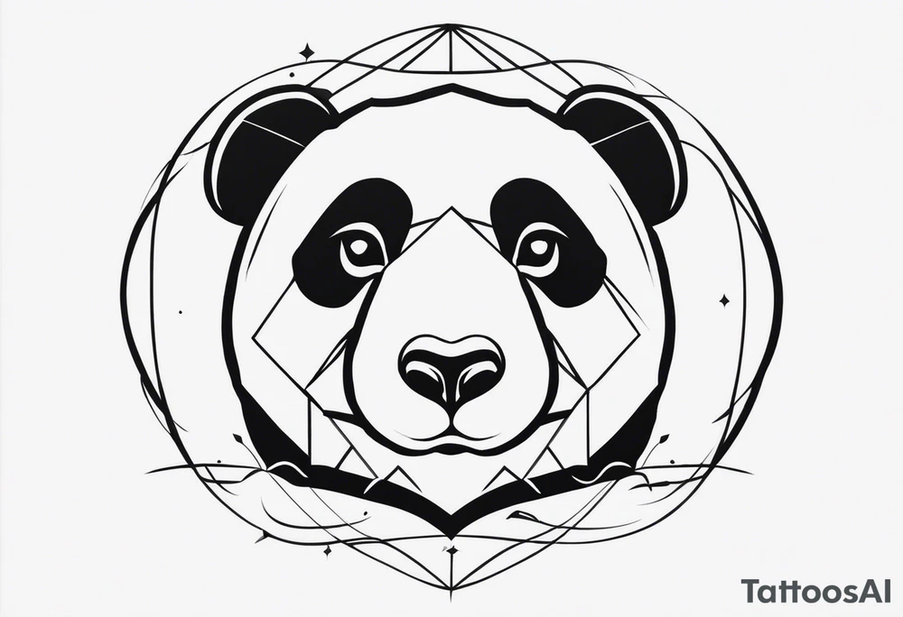 Tattoo minimalista panda con un infinito tattoo idea