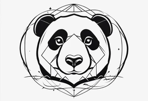 Tattoo minimalista panda con un infinito tattoo idea