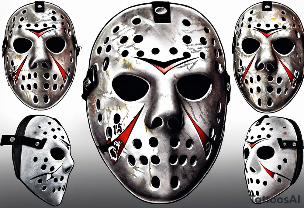 Friday the 13th mask, 13 in the mask tattoo idea