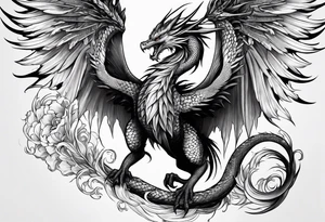 phoenix fighting dragon tattoo idea
