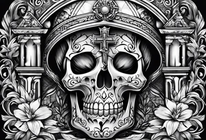 Tomb with cross tattoo idea