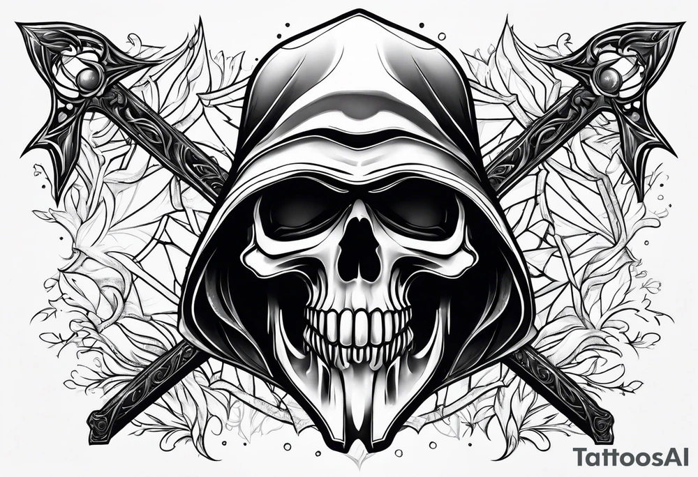 Grim reaper snow flake tattoo idea
