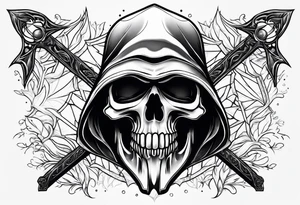 Grim reaper snow flake tattoo idea