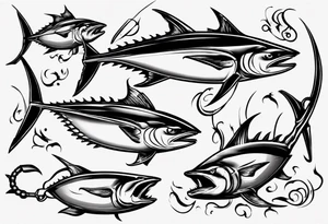 tuna with hook tattoo idea