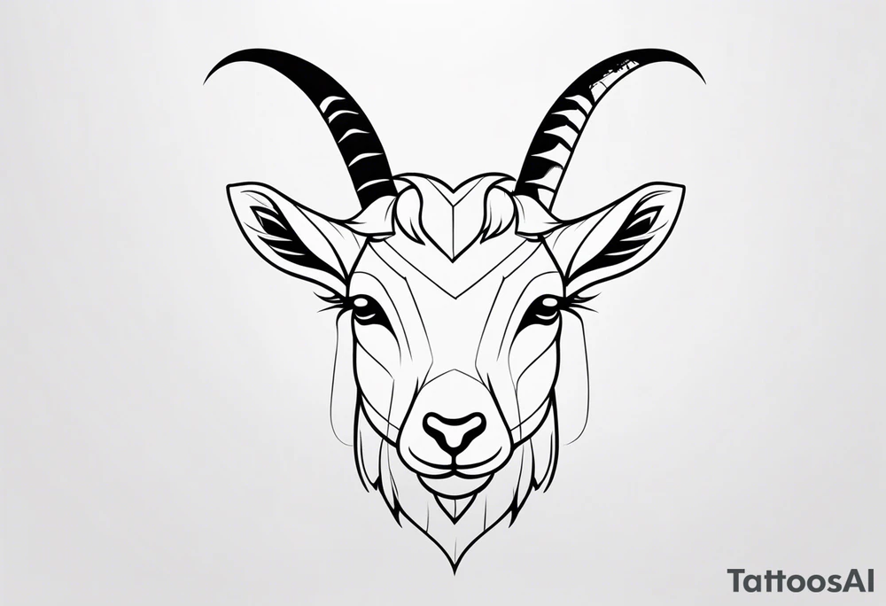 goat animal tattoo idea