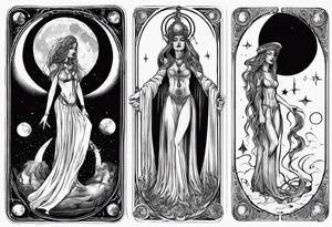 The High Priestess and the moon. TArot. tattoo idea
