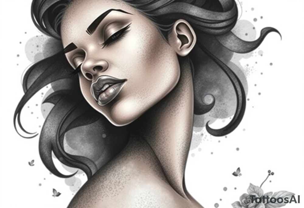 black woman being a stronger, wiser version of herself tattoo idea