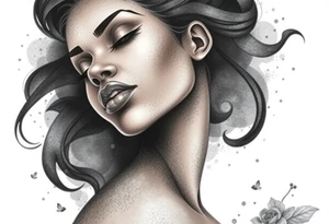 black woman being a stronger, wiser version of herself tattoo idea