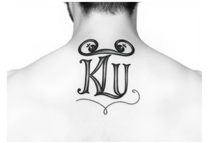 Small Disney themed initials combination of KLUfor friends tattoo idea