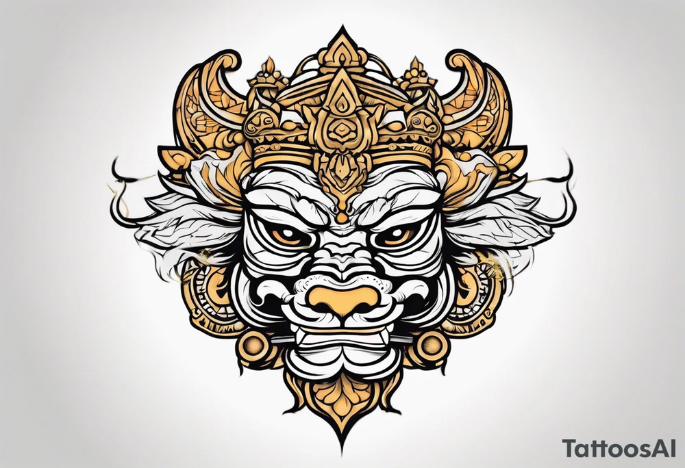 Balanise Barong side view tattoo idea