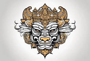 Balanise Barong side view tattoo idea