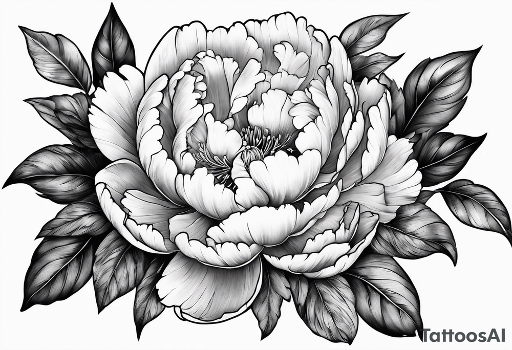 peony tattoo idea