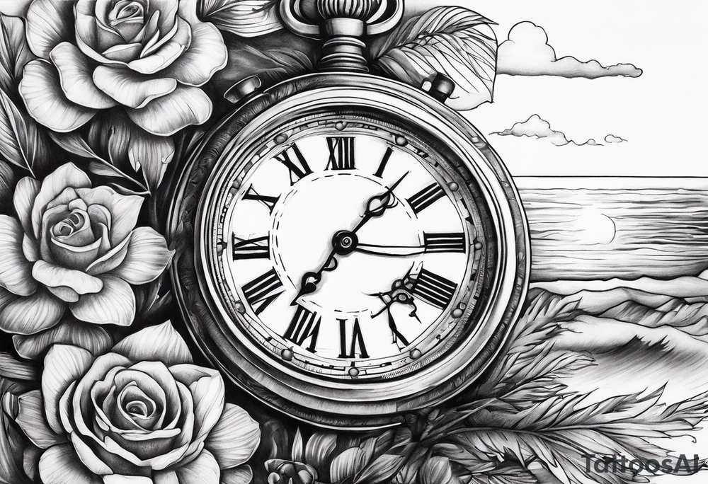 time element in sunset tattoo idea