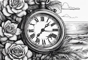 time element in sunset tattoo idea