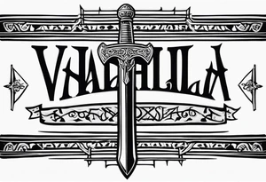 Valhalla stairs  sword chains tattoo idea