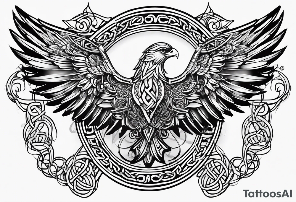 celtic wings tattoo idea