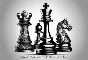King chess piece tattoo idea