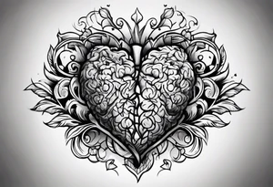 Brain and heart tattoo idea