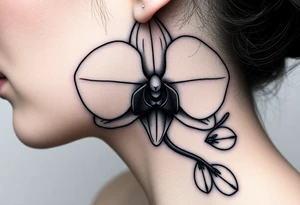 Orchid realistic with a mix with vagina tattoo idea
