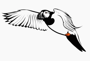 a black flying puffin 
 -  forarm Tattoo tattoo idea