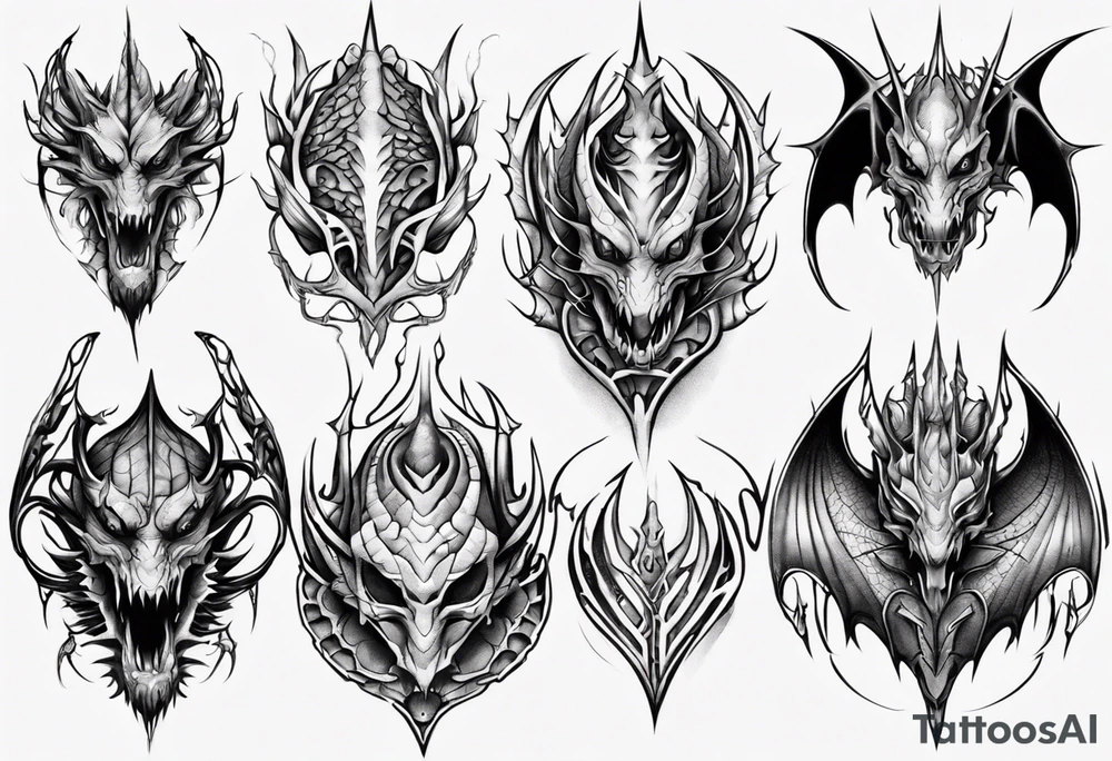 Dragon skin symmetrical tattoo idea