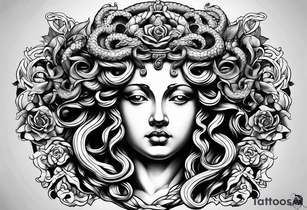 Medusa statue tattoo idea