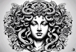 Medusa statue tattoo idea
