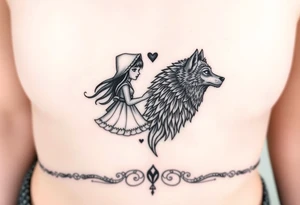 Little red riding hood and big bad wolf tattoo idea