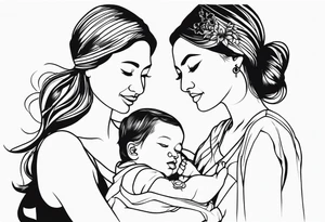 mother and daughters tattoo idea