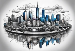 Melbourne Skyline tattoo idea