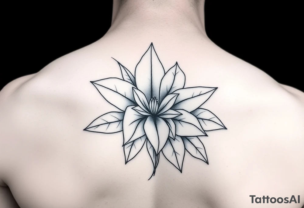 Fine line tropical flower tattoo idea