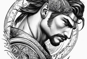 Sagittarius  realistic men tattoo idea