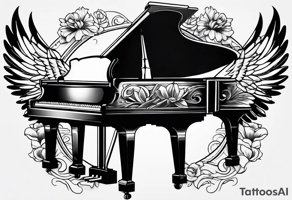wing piano tattoo idea