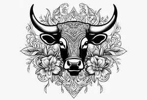 floral steer head with “well the devil can scrap but the lord has won” under it in cursive tattoo idea