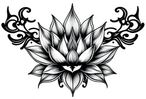 Water lily, wiccan, fire tattoo idea