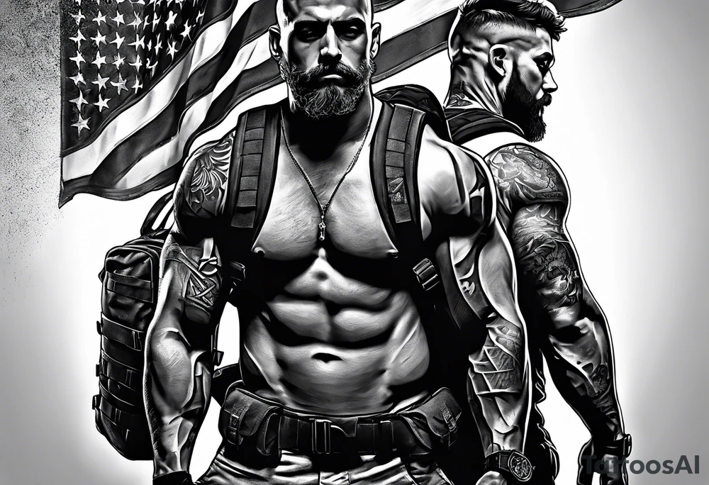 Rucking, brotherhood, shadows, fitness, GrowRuck tattoo idea