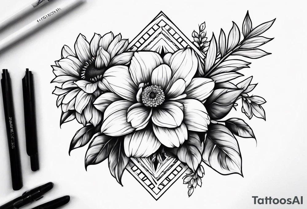 I want flowers with roman numerals in front say 4 22 tattoo idea